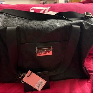 Juicy Couture Black Embossed Duffel Bag